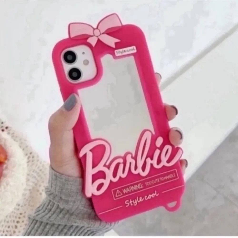 New Pink Barbie The movie Inspired Mirror Phone Case For iPhone Pro Max 13/14